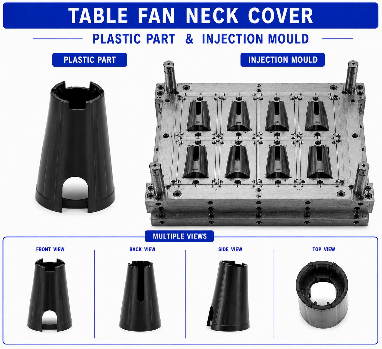 Table Fan Plastic Neck Cover Mould and Moulding Service